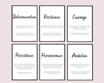 Positive Growth Mindset Motivational Posters Classroom Office School Wall Art Decor Inspirational Affirmation Posters Digital Printable