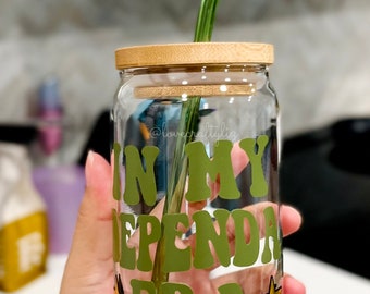 In My Dependa Era 16oz Glass| Mental Health| Military Wife | Iced Coffee Cup| Army Spouse Glass | Gift| Purple Up| Veteran | Milso | Sgt