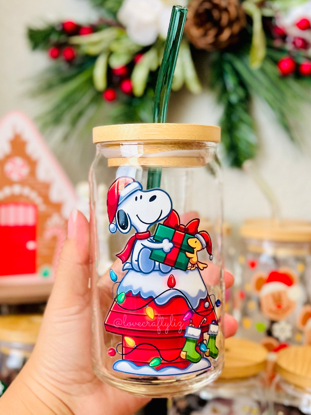 Weihnachten Snoopy 16oz Bier Dose Glas Festtagstasse Etsy.de