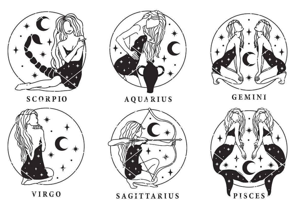 Astrology Zodiac Sign 16 Oz Beer Can Glass Spring Floral Etsy Sweden