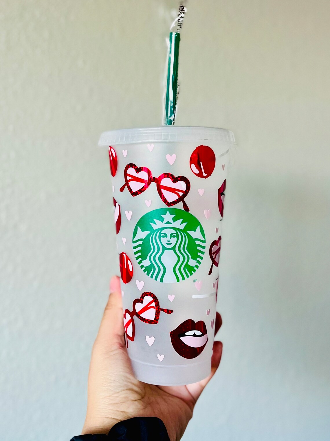 Lollipop Love Heart Sunglasses Aesthetic 24 Oz Sbux Tumbler I Etsy