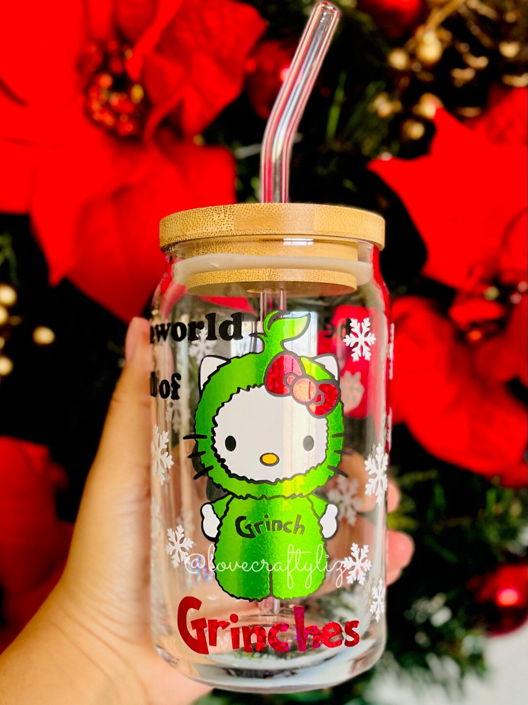 Grinch Kawaii Kitty Weihnachten 16 oz Bier Dose Glas Etsy.de