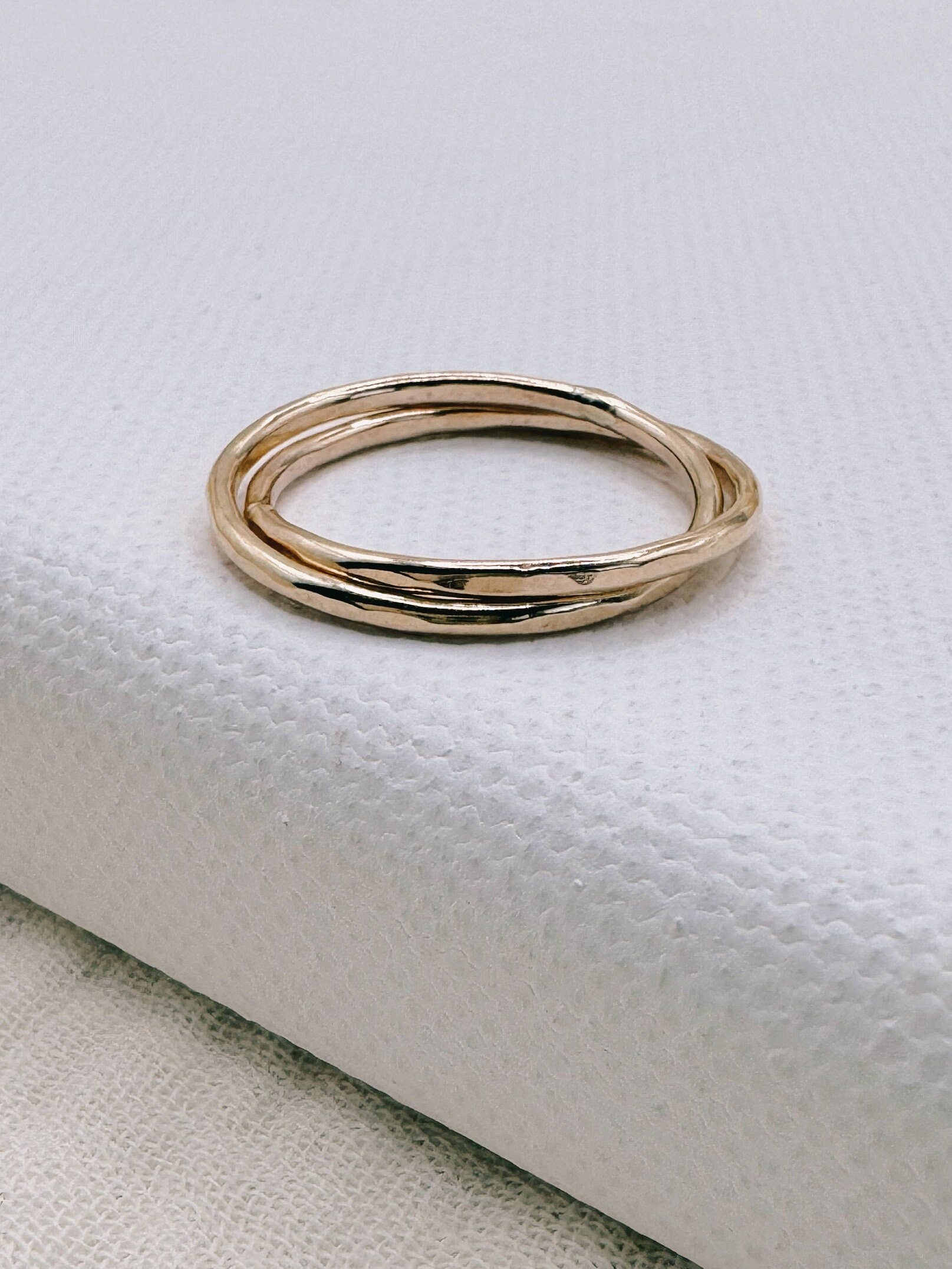 Mixed Metal Fidget Ring: Sterling Silver & Gold Filled Interlocking ...