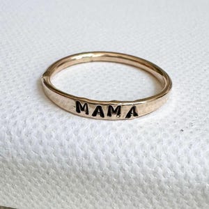Handstamped MAMA Ring: 14k Gold Filled Mom Gift
