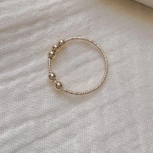 Sparkle Fidget Ring: Gold Filled Autistic Bead Spinner Ring