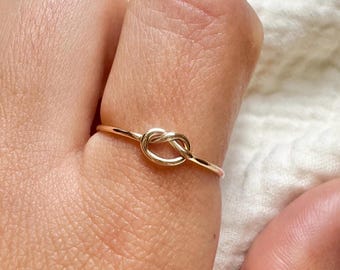 Dainty Gold Knot Ring: Handmade Promise Ring, Size Inclusive