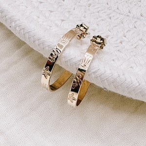 Gold Filled Ocean Hoop Earrings: Starfish, Turtle, Seashell