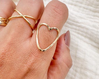 Tiffany &co Elsa Peretti Open Heart Ring 18ct Gold - Etsy