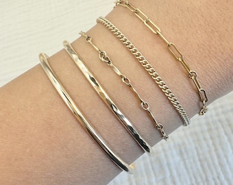 Half Round Permanent Bangle Gold Filled Permanent Bangle Silver Permanent Bangle Hammered Bangle Permanent Jewelry Supply Welded Bangle