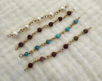 14k Gold-Filled Gemstone Link: Permanent Jewelry Connector