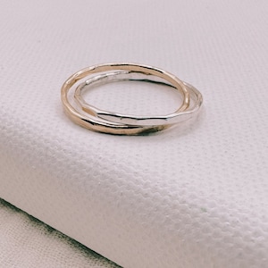 Mixed Metal Ring Fidget Ring Rolling Ring Sister Interlocking Ring Anxiety Ring ADHD Ring Minimalist Two Tone Ring Dainty Ring Stress Ring