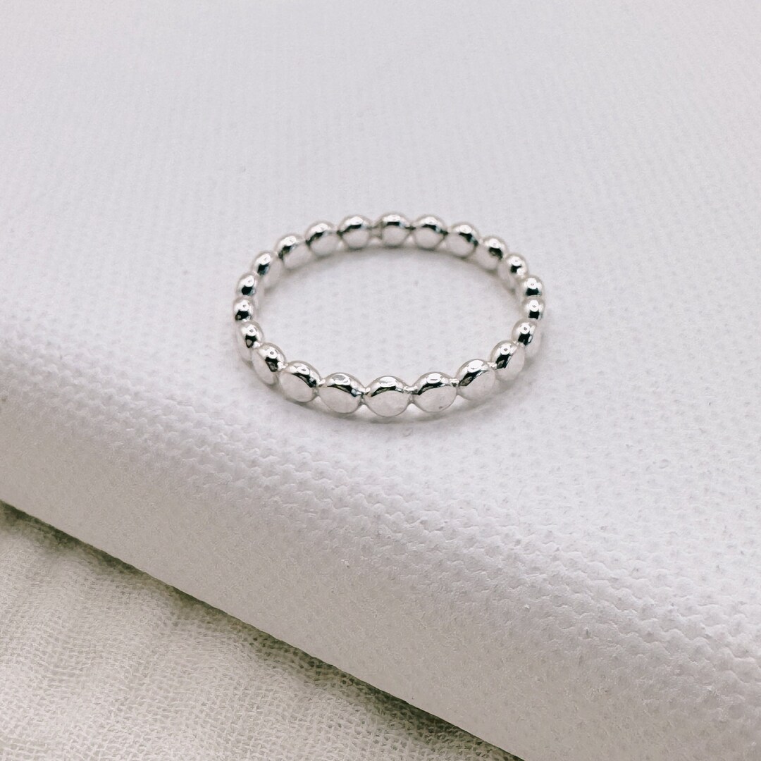 Silver Beaded Rings Sterling Silver Beaded Stacking Ring, Minimalist Friendship Ring - Etsy