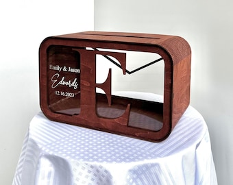 Wedding Card Box, Rustic Wedding Decor, Gift Box for Wedding, Personalized Keepsake Box, Wooden Envelope Box, Custom Wedding Gifts
