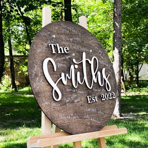 Wedding Guest Book Alternative, Personalized Wooden Last Name Sign, Name Backdrop Sign, Rustic Decor, Family Large Last Name Sign