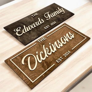 Bridal Shower Gift | Personalized Wedding Gift Last Name Established Sign Anniversary Gift Engagement Gifts Valentines Day Gift | Wood Sign