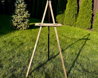 Large Wedding Photo Easel, Rustic Sign Stand, For Display, Natural, Canvas, Heavy Weight Wood Easel, Standing Floor Easel,Wooden Easel Stand