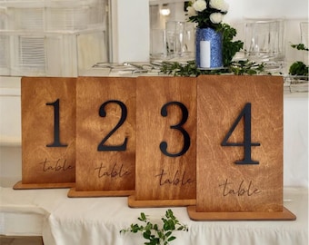 Boho Rustic Wedding Table Numbers – Handmade Wooden Reception Decor–Elegant Rustic Wedding Table Decor–Personalized Wooden Numbers Reception