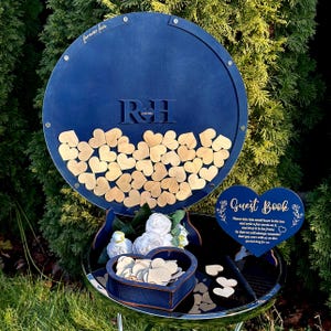 Heart Shaped Drop Box Guest Book with Hearts, Wedding Guest Book Alternative, Custom Acrylic Wedding Sign, Wedding Gift from Parents