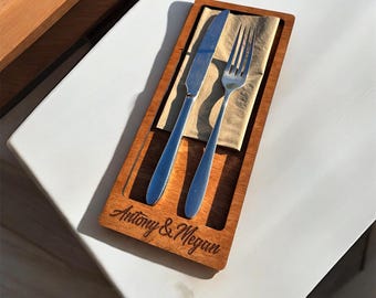 Wooden Сutlery Holder, Restaurant Cutlery Case, Custom Cutlery Holder with Personalization, Wooden Сutlery Folder, Tabletop caddy
