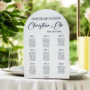 Printable Wedding Seating Chart | Guest Table Assignment | Custom Reception Sign | Elegant Table Plan| Custom Guest List Board