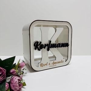Personalized Wedding Card Box with Slot, Arched Wedding Envelope Box, Graduation Card Box, Wedding Gift Card Box, Wedding Money Box