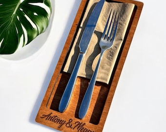 Wooden Сutlery Folder, Tabletop caddy, Restaurant Cutlery Case, Custom Cutlery Holder with Personalization, Restaurant Cutlery Case