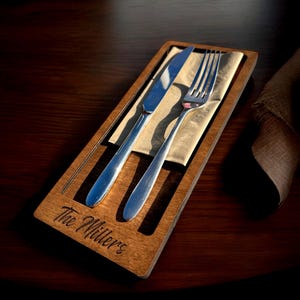 Wooden Сutlery Holder, Tabletop caddy, Restaurant Cutlery Case, Custom Cutlery Holder with Personalization, Restaurant Cutlery Holder
