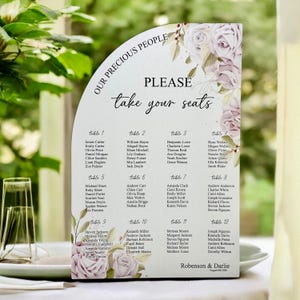 Custom Printable Seating Chart | Digital Wedding Guest List Sign | Elegant Reception Table Assignment Board | Printable Reception Sign