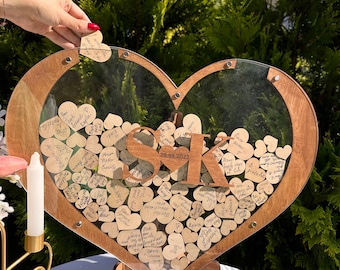 Heart Guest Book, personalized gift, Rustic Guest Book, rustic wedding decor, Wedding Decor, Wedding Gifts, wooden guestbook