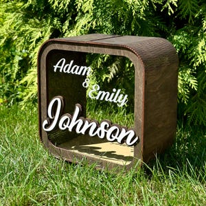 Personalized Wedding Card Box with Slot, Wedding Envelope Box, Graduation Card Box, Wedding Gift Card Box, Wedding Money Box