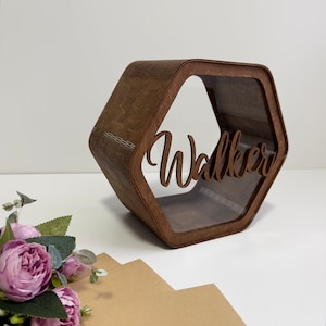 Personalized Card Box for Wedding, Wedding Card Box with Slot, Wedding Decorations, Wooden Envelope Box, Rustic Wedding Decor