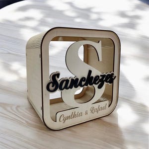 Personalized Card Box, Wedding Keepsake Box Cards & Gifts Box for Wedding Reception Decor Custom Wedding Box with Slot, Elegant Envelope Box