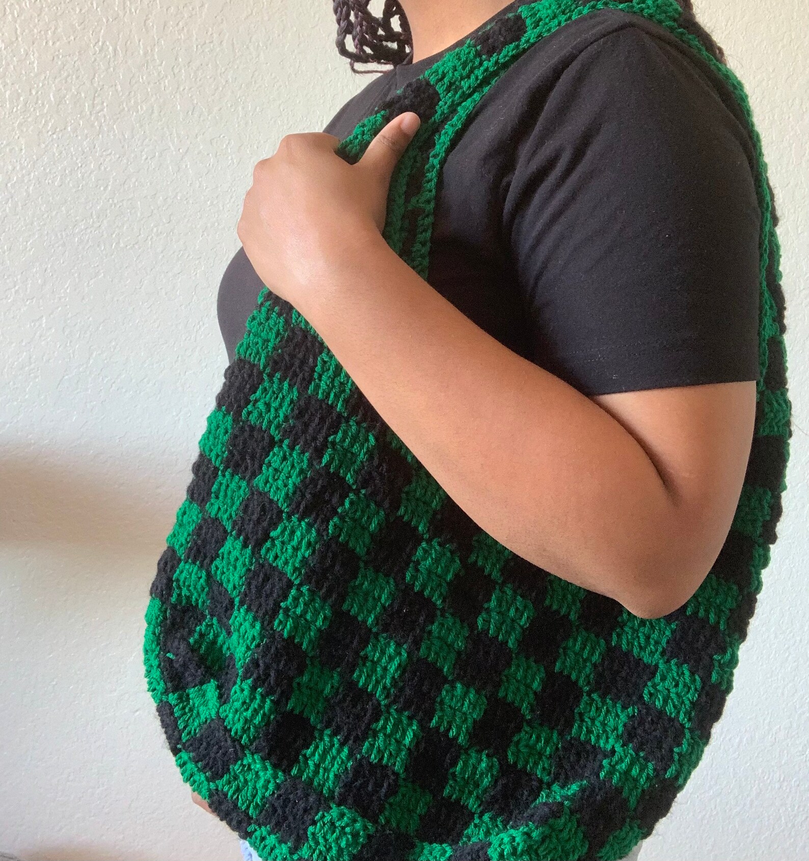 Crochet Checkered Bag Etsy