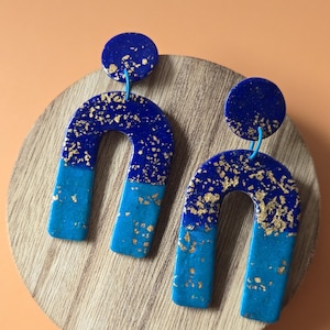 Galaxy Glitter: Lightweight, Polymer Clay, Abstract, Statement Earrings