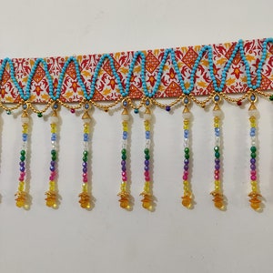 New Bohemian Colorful Decorative Glass-Beaded Handmade Window & Door Valance Traditional vintage Toran