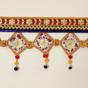 Indian door hanging,colorful Bajrang toran, Colour Bunting door valance, window decor,hippie wall hanging, bohemian decor Door Toran