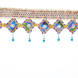 Luxury door hanging, colorful toran, Boho tapestry handmade door valance, window decor, hippie wall hanging, bohemian decor Door Toran