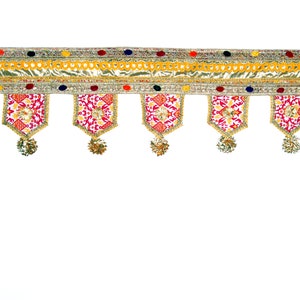 Indian door hanging, colorful toran, Boho tapestry handmade door valance, window decor, hippie wall hanging, bohemian decor Door Toran