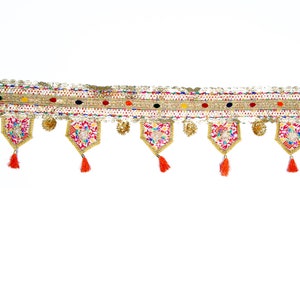 Traditional Handmade vintage patchwork Toran, Bandhanwar, Door Hanging window valance Indian Door Toran Handmade Banjara Window Valance