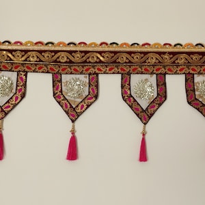 Indian door hanging, colorful toran, Boho Bunting handmade door valance, window decor, hippie wall hanging, bohemian decor Door Toran