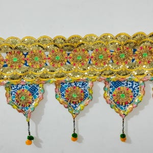 Toran door hanging,colorful Bajrang toran, Boho tapestry handmade door valance, window decor,hippie wall hanging, bohemian decor Door Toran