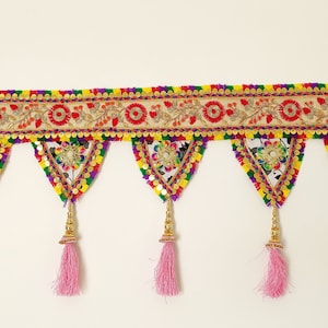 Multi Home door hanging, colorful toran, Boho Bunting handmade door valance, window decor, hippie wall hanging, decorativr Toran,
