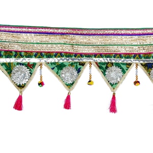 Indian door hanging, colorful toran, Boho tapestry handmade door valance, window decor, hippie wall hanging, bohemian decor Door Toran