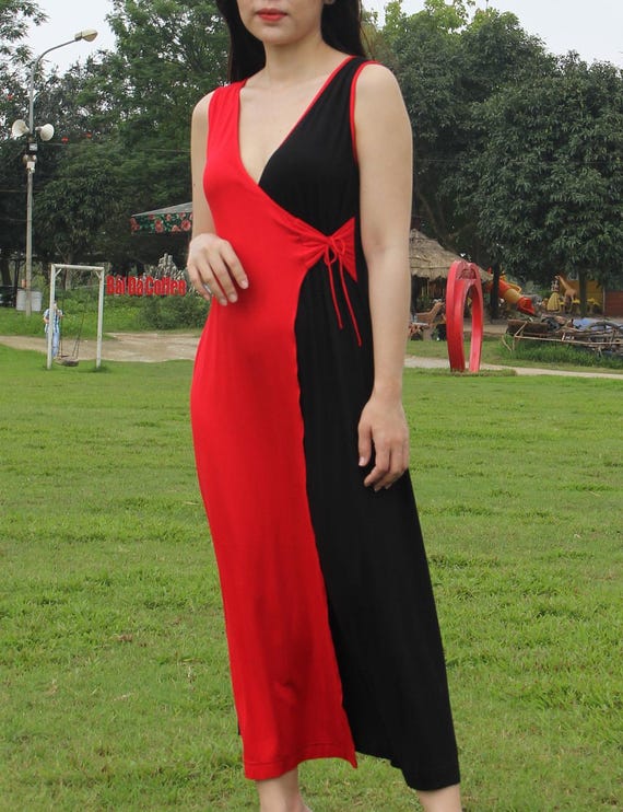 Summer A-line Maxi Dress // Wrap Dress // Cotton Maxi Dress