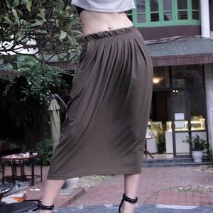 Tulip Long Skirt // Plain Skirt With Pockets //Jersey Skirts For Women // Gift For Her // Midi Skirt