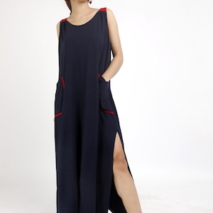 Cotton Dress // Scoop Dress // Sleeveless Dress // Maxi Dress // Comfortable Dress // Gift For Women // Dress With Pockets