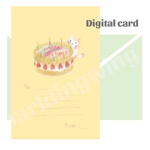 Carte numérique d’anniversaire chaton