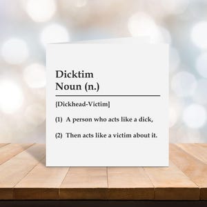 Dicktim Lexikon Definition - Dickhead Geburtstagsgrußkarte - Offensive Karte - Lustige Karten - Geplänkel Grußkarte - Obszönitätskarte
