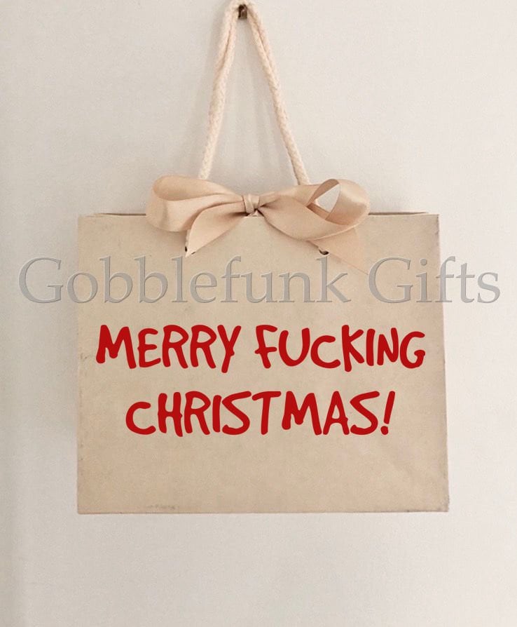 Merry Fucking Christmas Christmas Gift Bag Insult Recycled Gift Bags