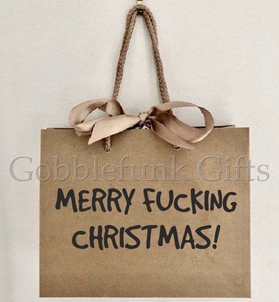 Merry Fucking Christmas Christmas Gift Bag Insult Recycled Gift Bags